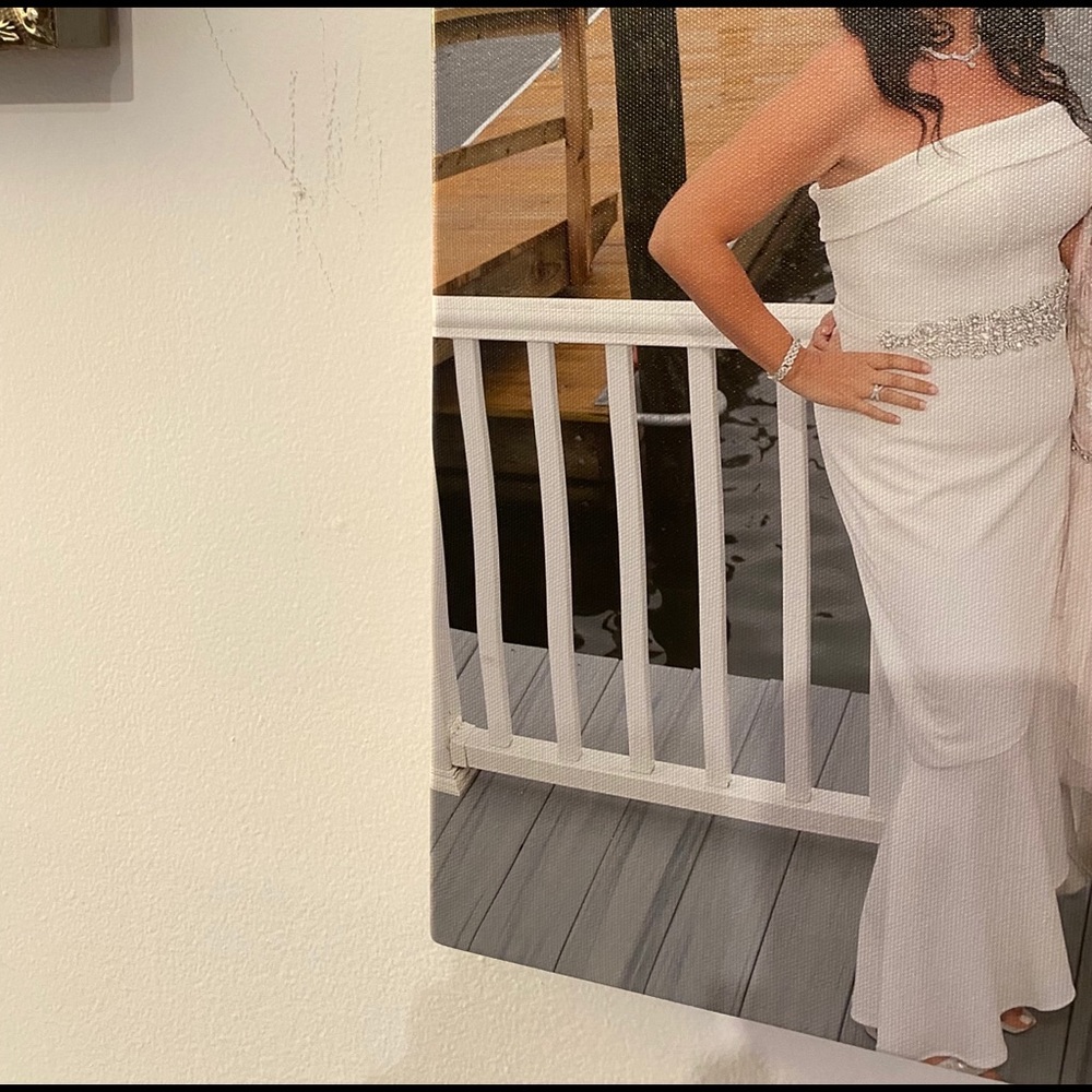 Xscape white strapless evening dress Sz 6